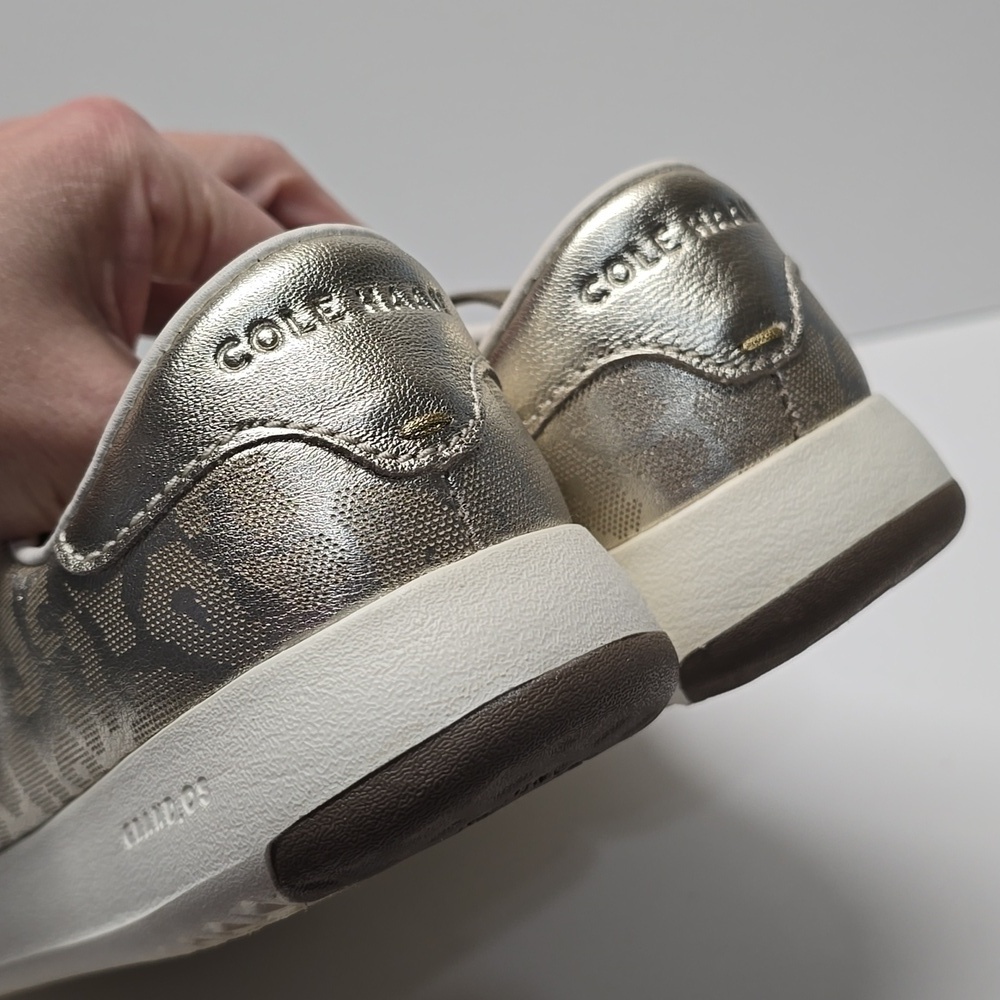 {Cole Haan} Women's Leopard Metallic Gold GrandPro Sseries Sneakers - Size 9B - Picture 8 of 12